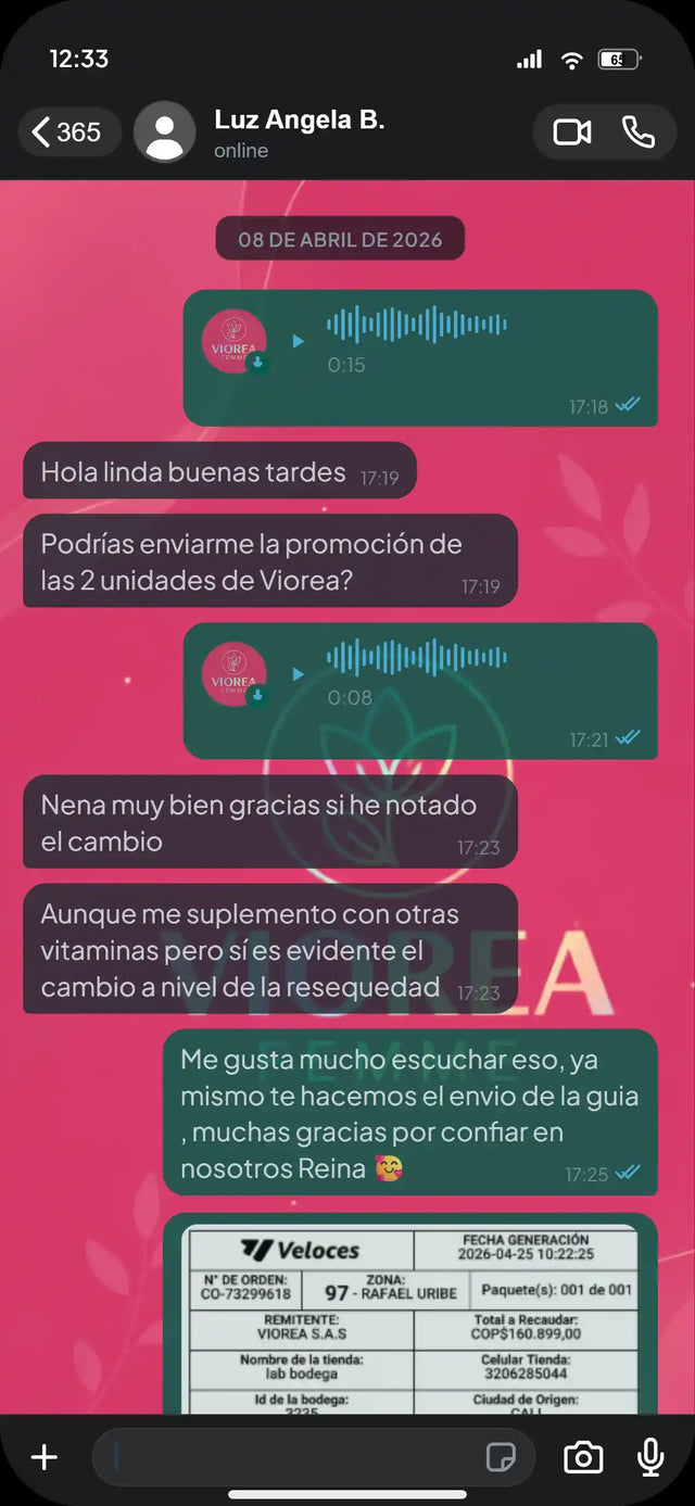 Captura Chat Cliente Luz Angela
